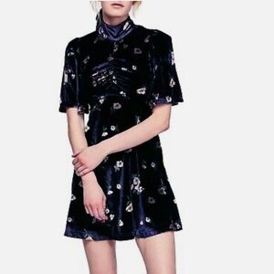 Free People BE MY BABY MINI Dress Navy Size 4 🔥NWT🔥